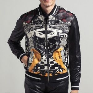 A Deriderim leather jacket. LOGAN LEATHER JACKET // MULTICOLOR